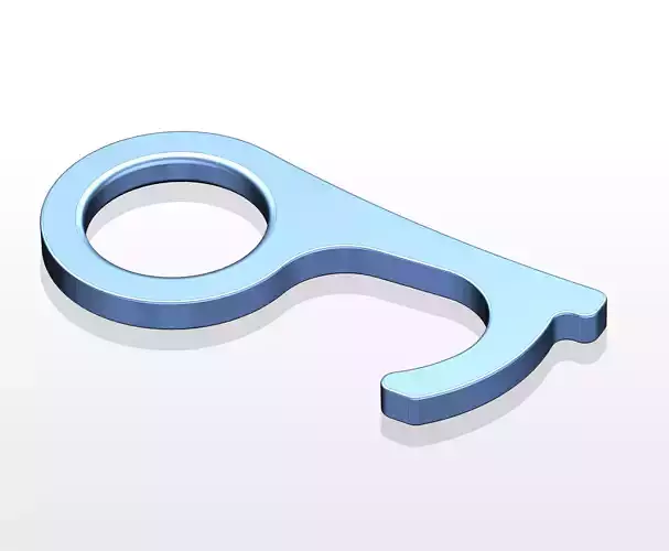 Touchless keychain Door opener 3d printed stl files Free 3D print model