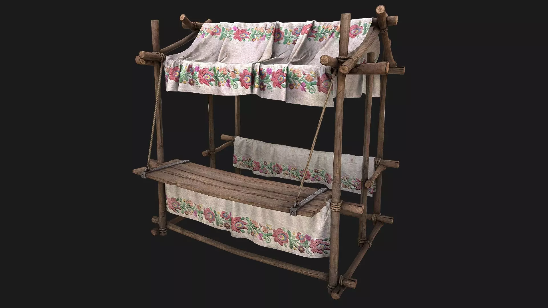 Tent Ornament Flowers Bazaar Stall Merchant shop Low-poly 3D model