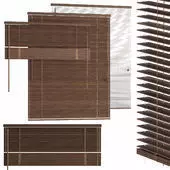 Wooden Blinds Set 3D model_0