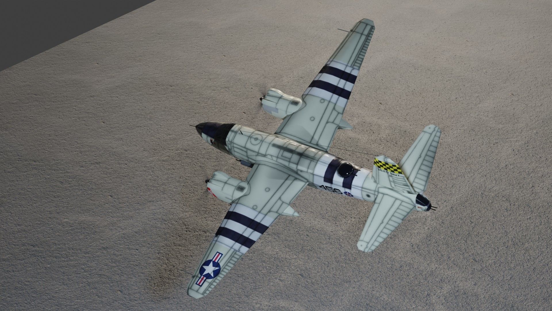 Martin B-26 Marauder WW2 bomber Low-poly 3D model_11