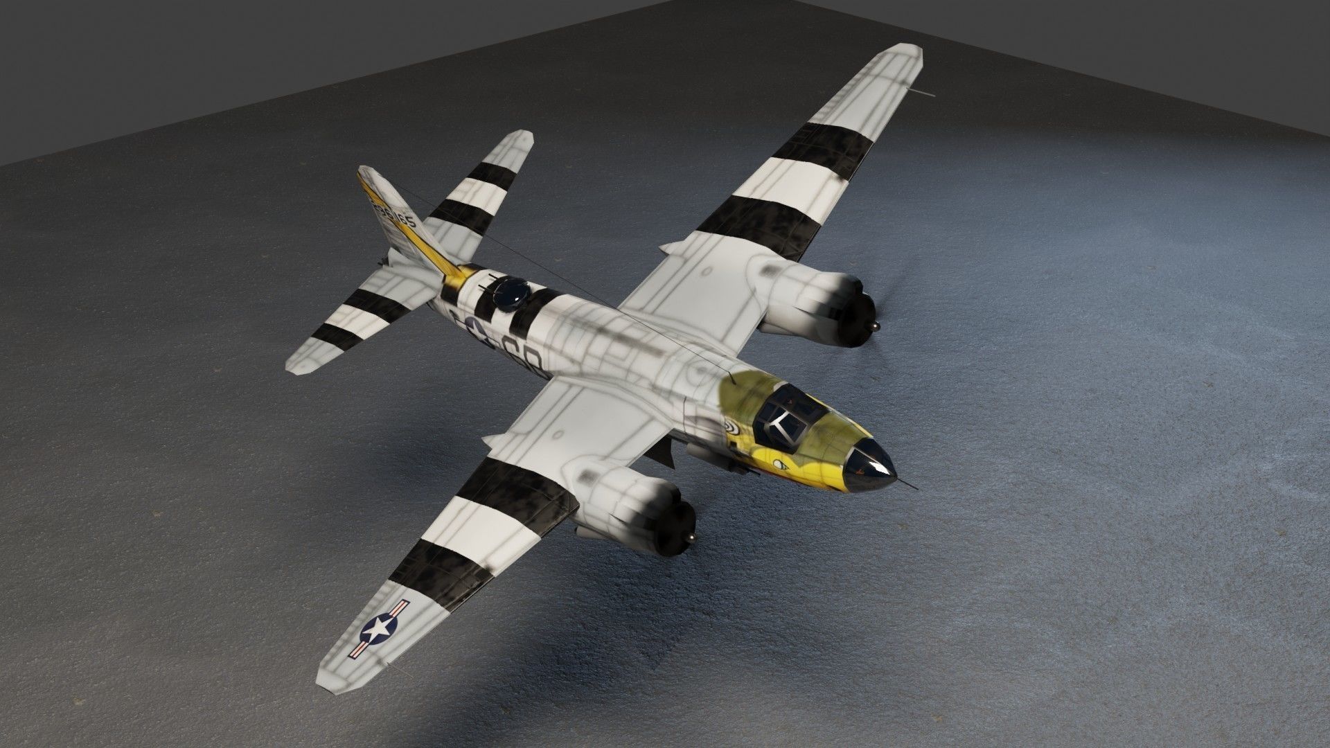 Martin B-26 Marauder WW2 bomber Low-poly 3D model_14