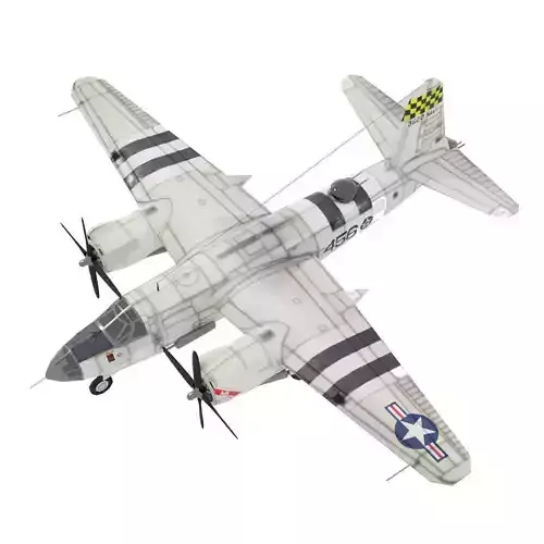 Martin B-26 Marauder WW2 bomber Low-poly 3D model