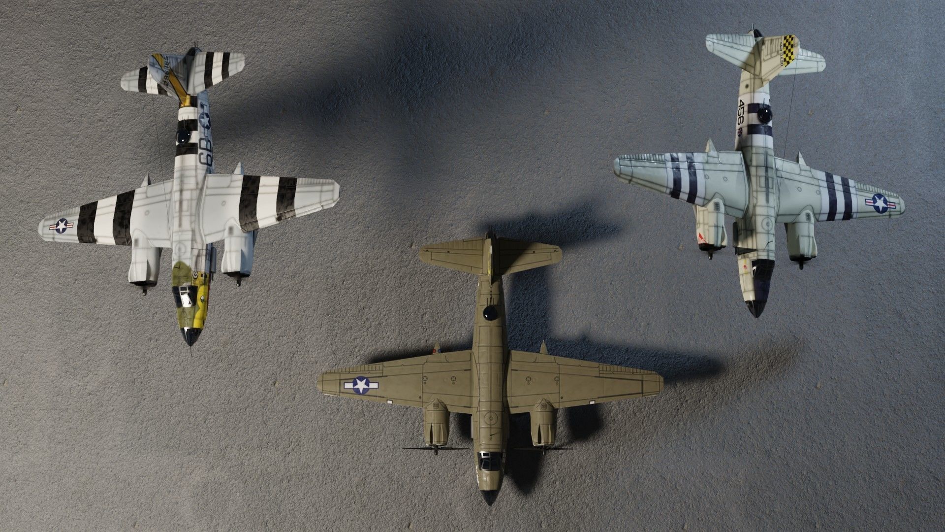 Martin B-26 Marauder WW2 bomber Low-poly 3D model_6