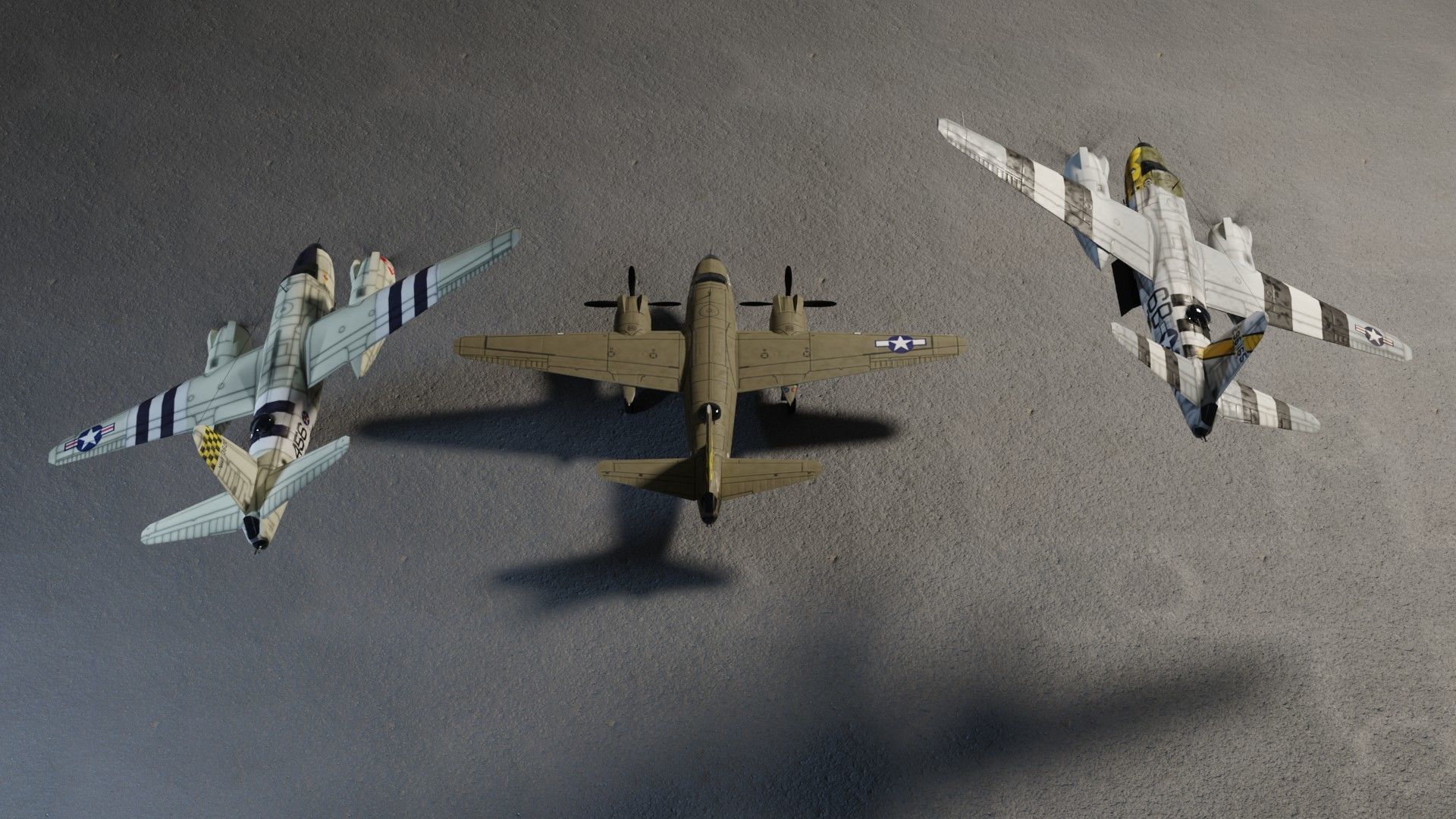 Martin B-26 Marauder WW2 bomber Low-poly 3D model_2