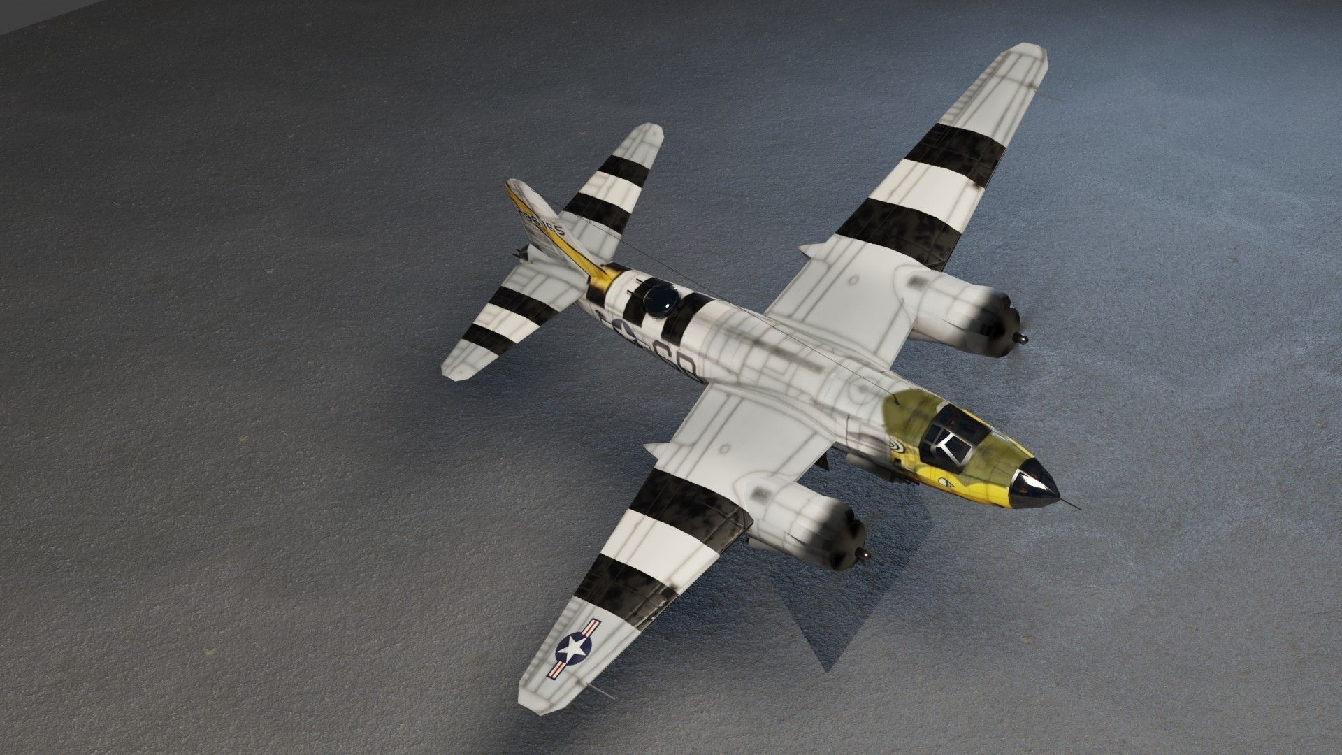 Martin B-26 Marauder WW2 bomber Low-poly 3D model_13