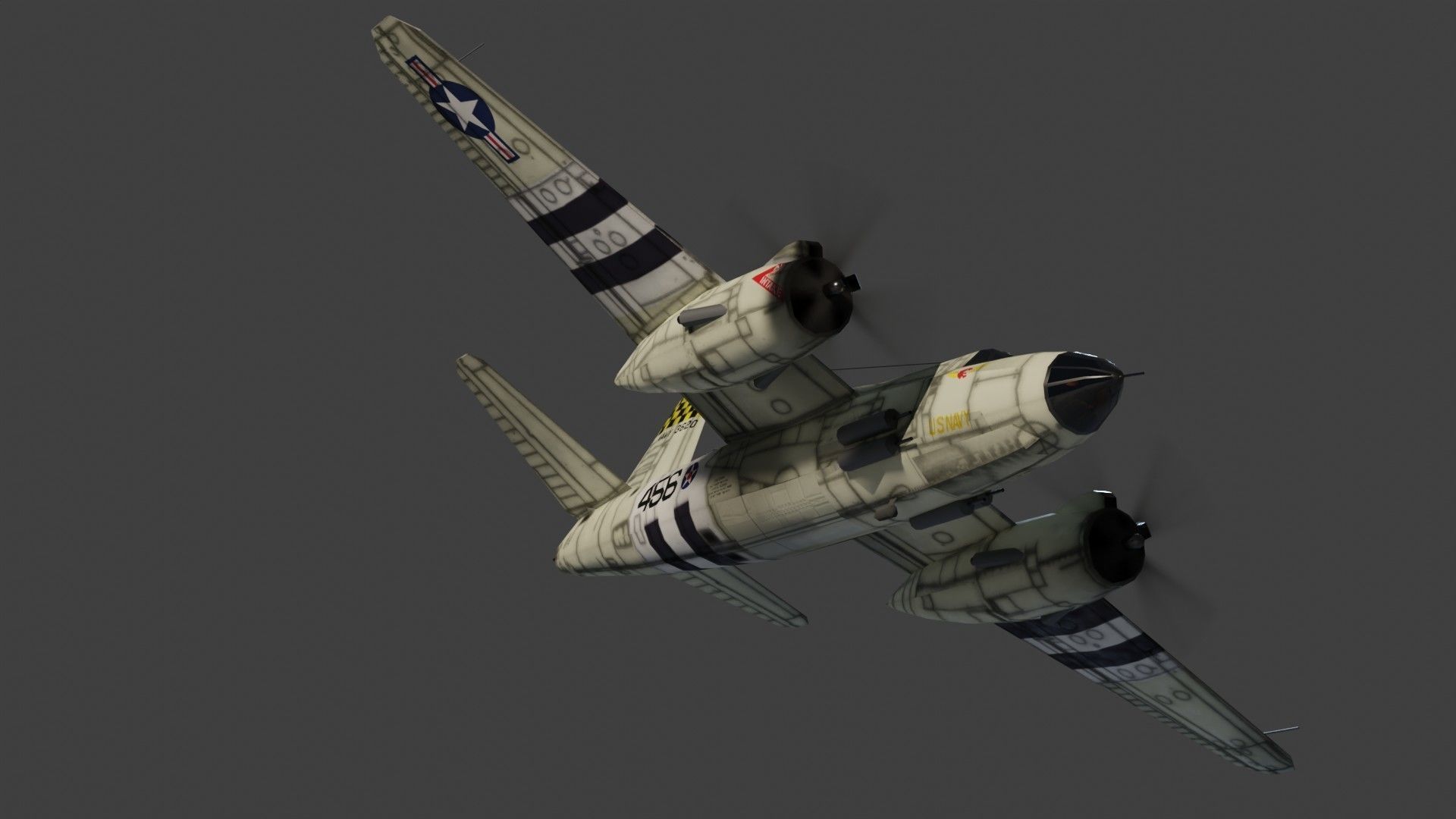 Martin B-26 Marauder WW2 bomber Low-poly 3D model_10