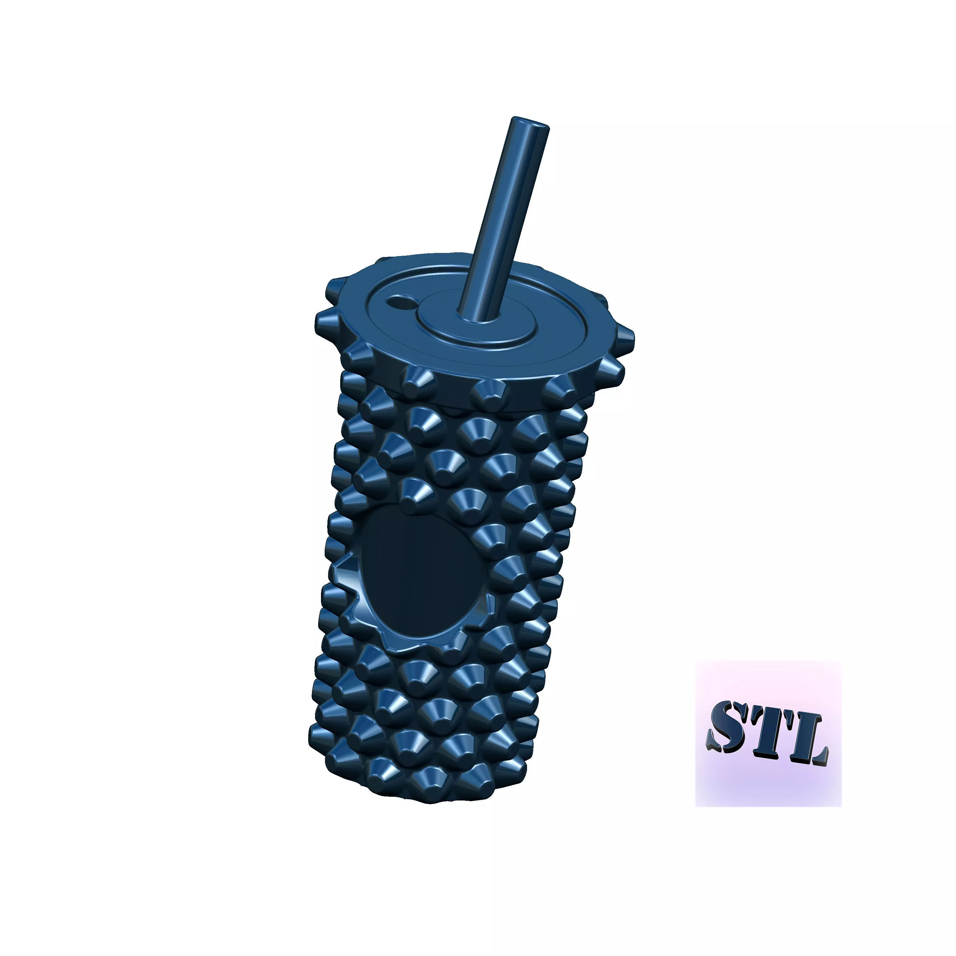Studded tumbler keychain STL file for 3D Printing 3D print model_0
