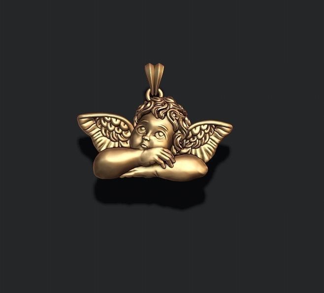 dreaming angel pendant v2 3D print model_1