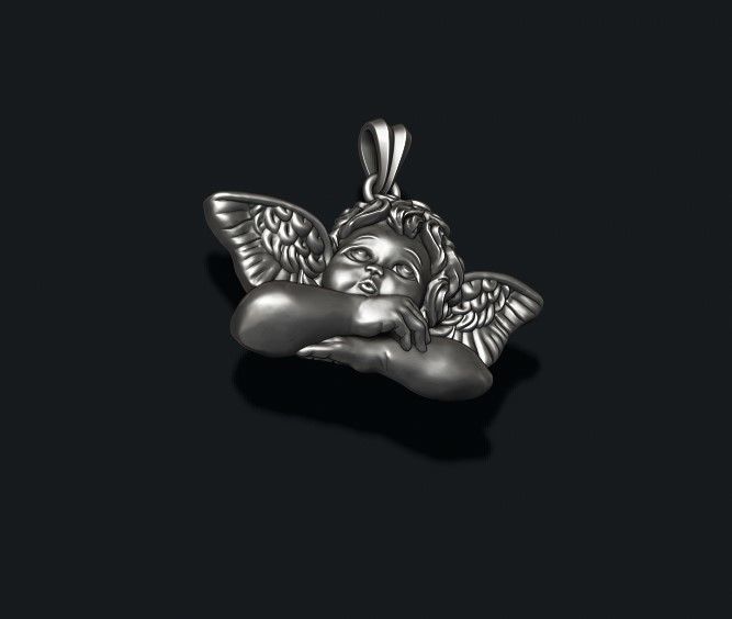 dreaming angel pendant v2 3D print model_9