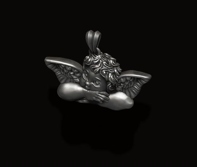 dreaming angel pendant v2 3D print model_8