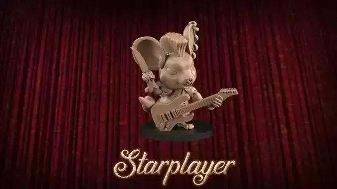 Rockstar star player figurine with guitar