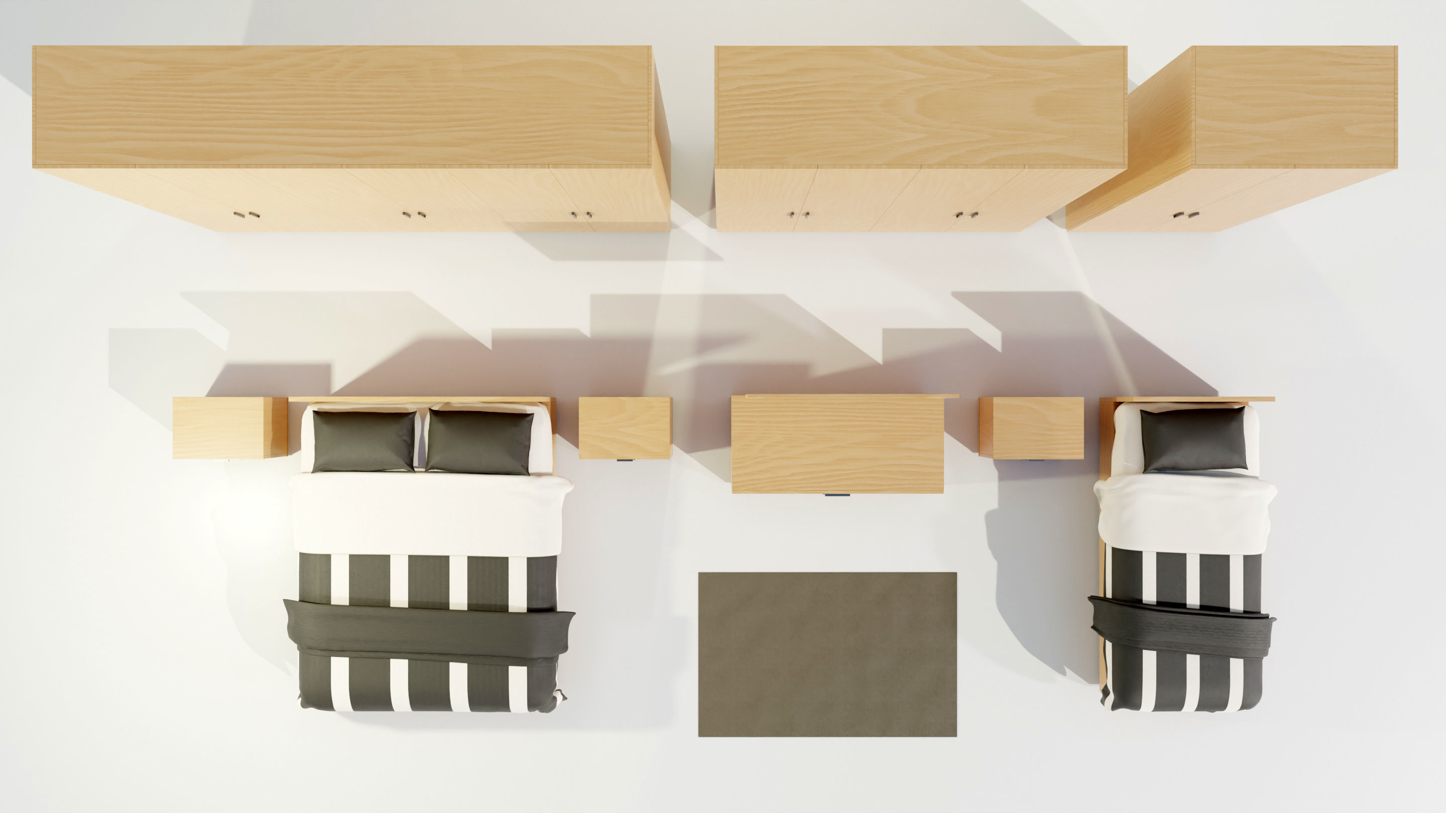 Bedroom Complete Furniture Set 3D model_10