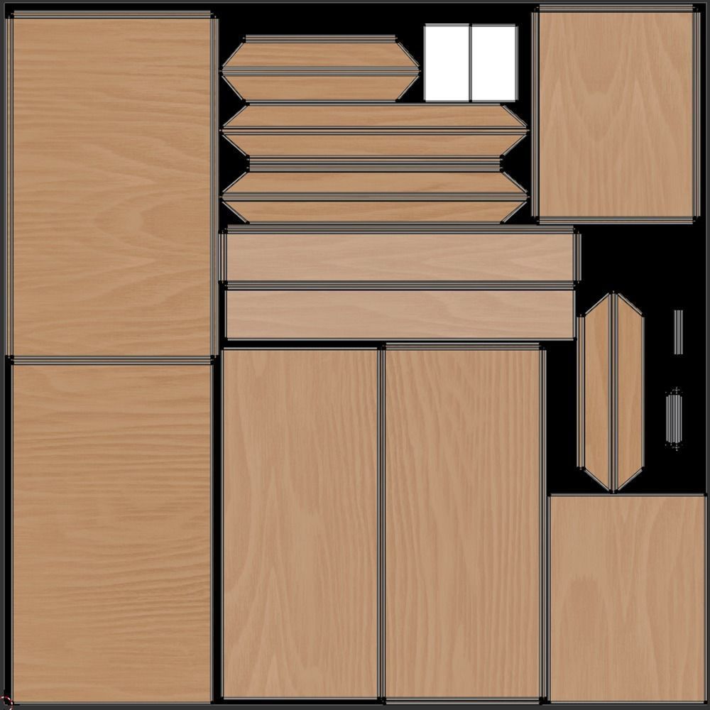 Bedroom Complete Furniture Set 3D model_13