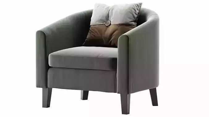 Tub Barrel Accent Chair Faux