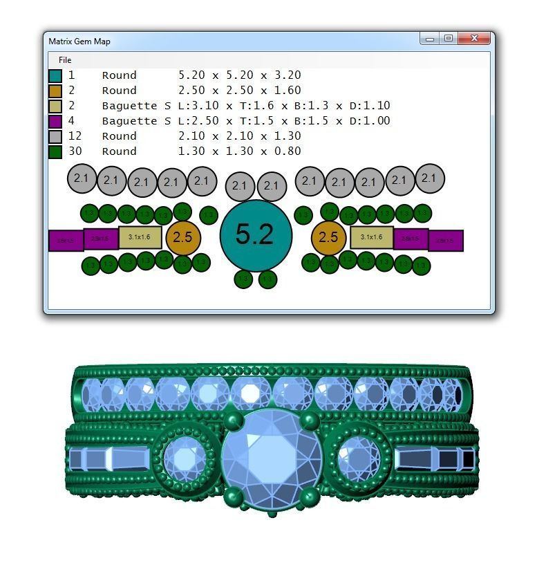 Ring141 gold wedding ring set with diamonds 3D print model_6