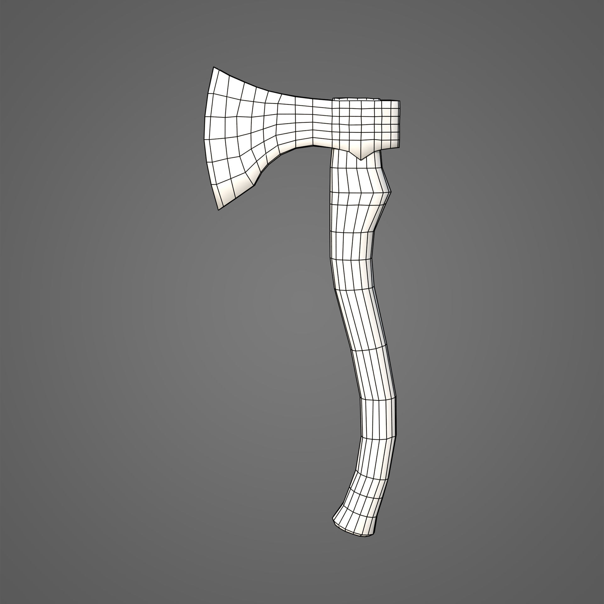 Low poly stylized hunter axe Low-poly 3D model_6