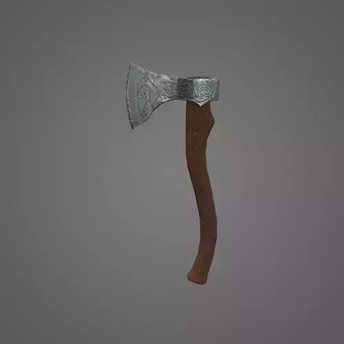 Low poly stylized hunter axe