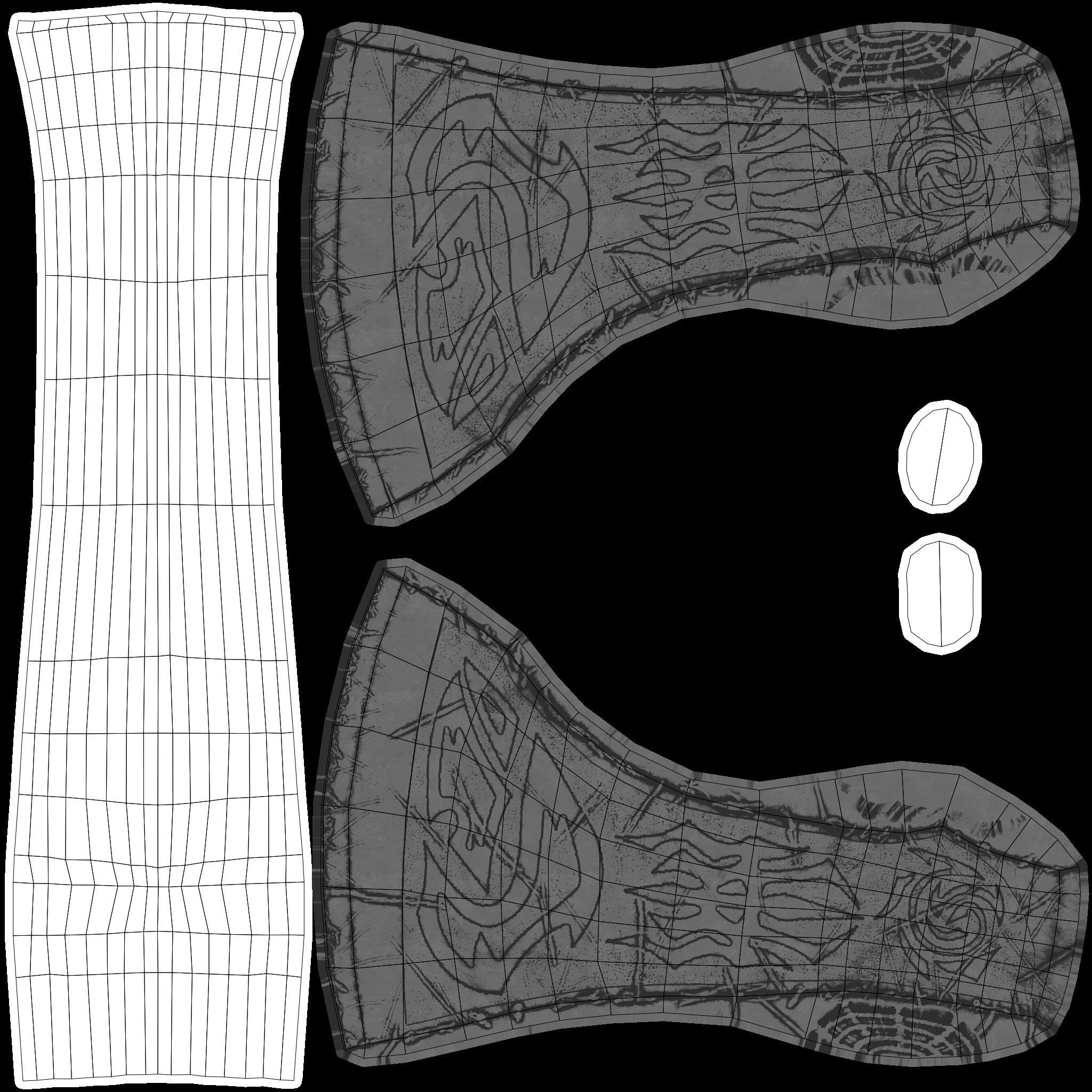 Low poly stylized hunter axe Low-poly 3D model_10