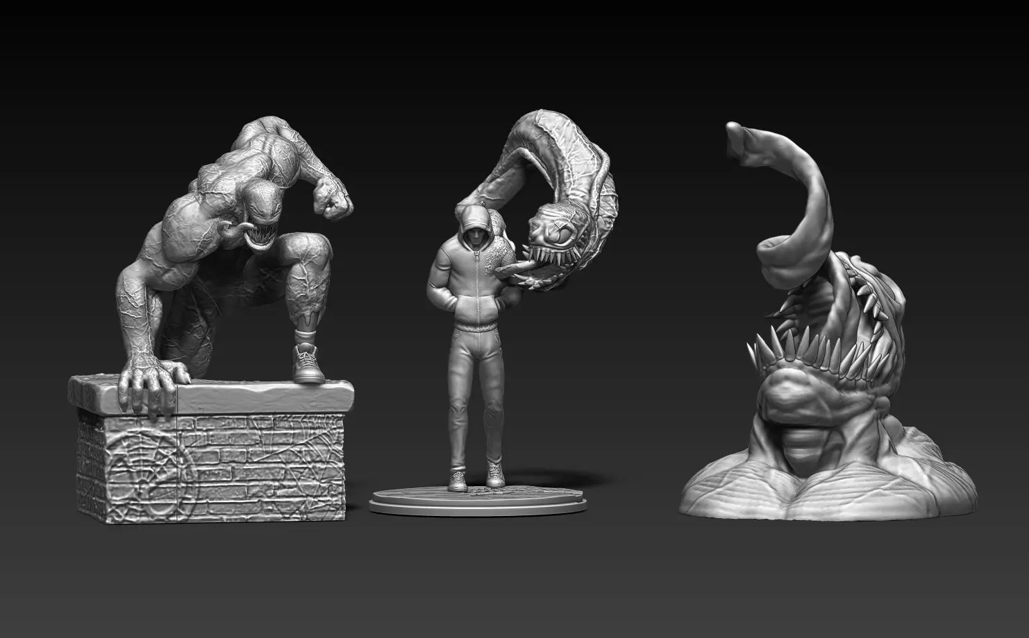 Venom pack three figurines 3D print model