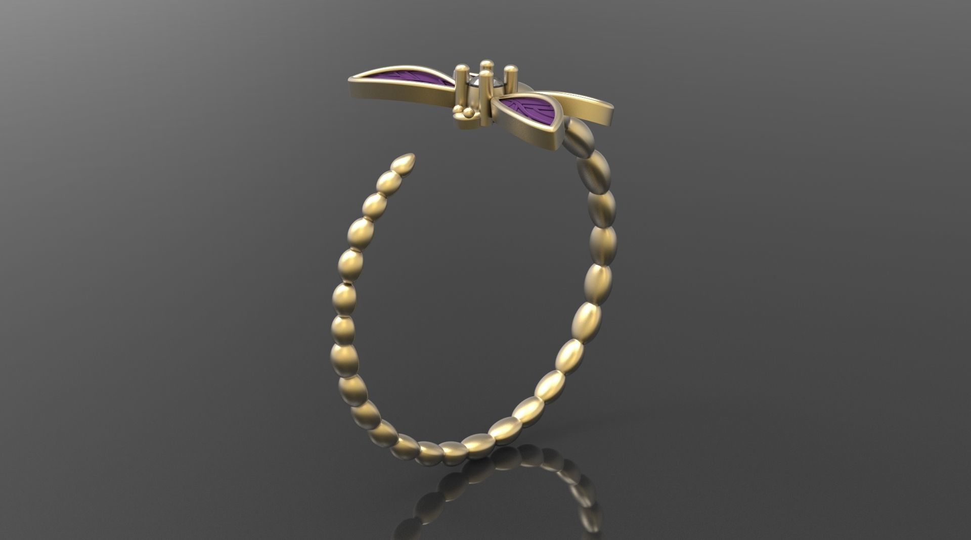 Dragonfly ring 3D print model_4