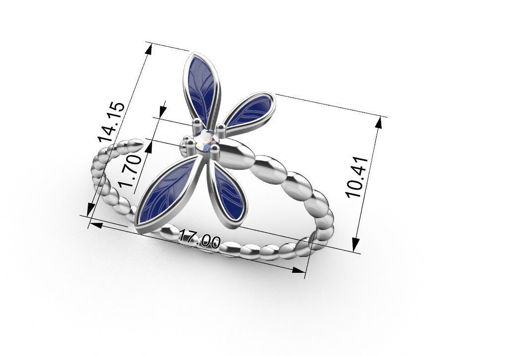 Dragonfly ring 3D print model_19