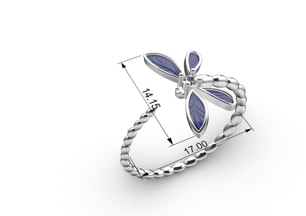 Dragonfly ring 3D print model_11