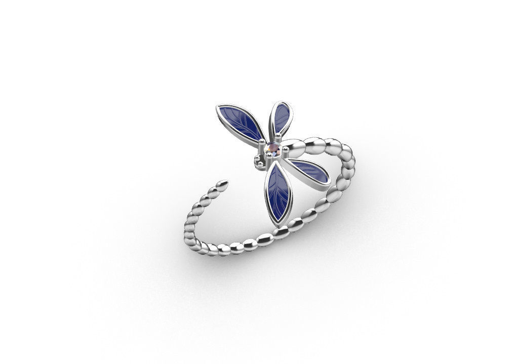 Dragonfly ring 3D print model_5
