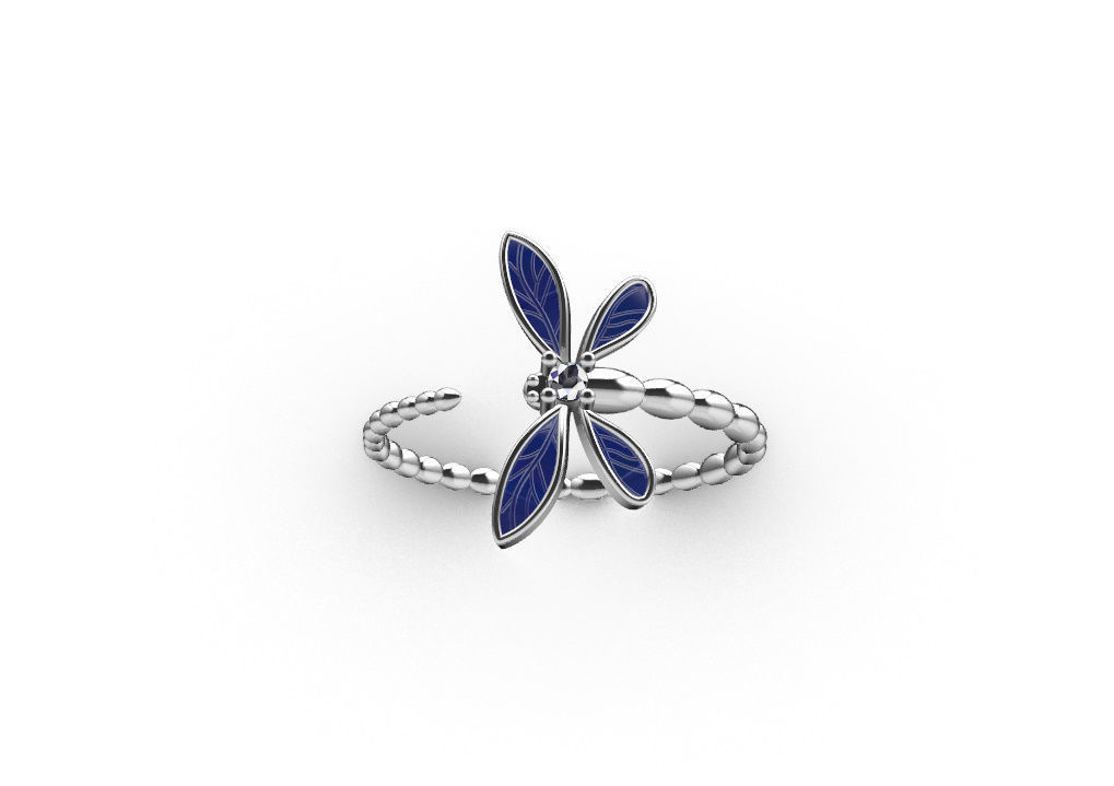 Dragonfly ring 3D print model_10