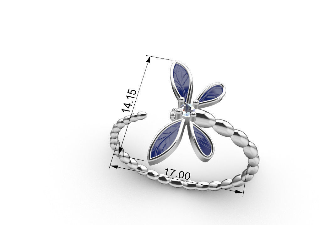 Dragonfly ring 3D print model_12