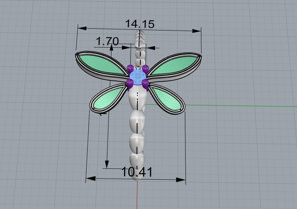Dragonfly ring 3D print model_15