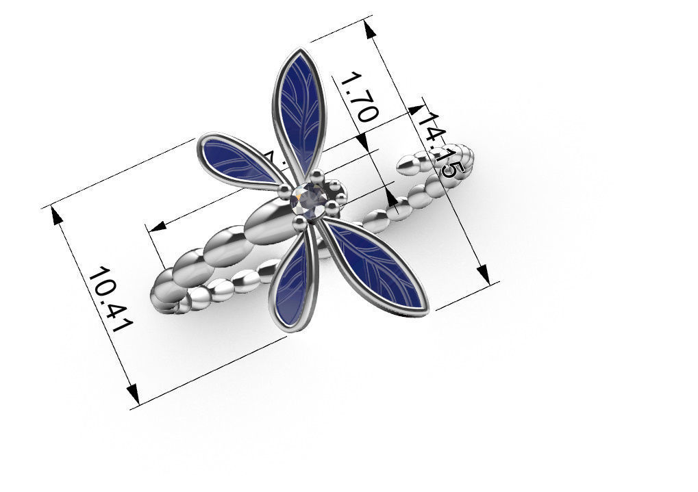 Dragonfly ring 3D print model_17