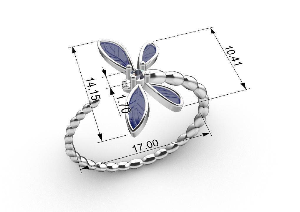 Dragonfly ring 3D print model_18