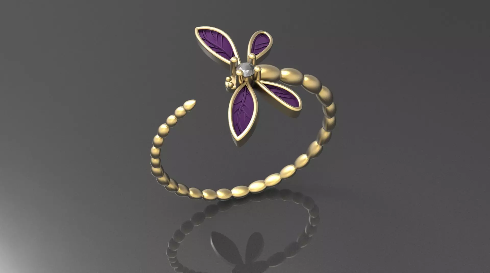 Dragonfly ring 3D print model_0