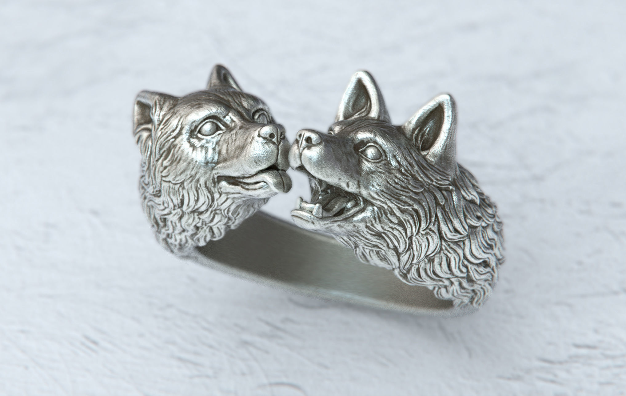 Kissing Dogs 3D print model_1