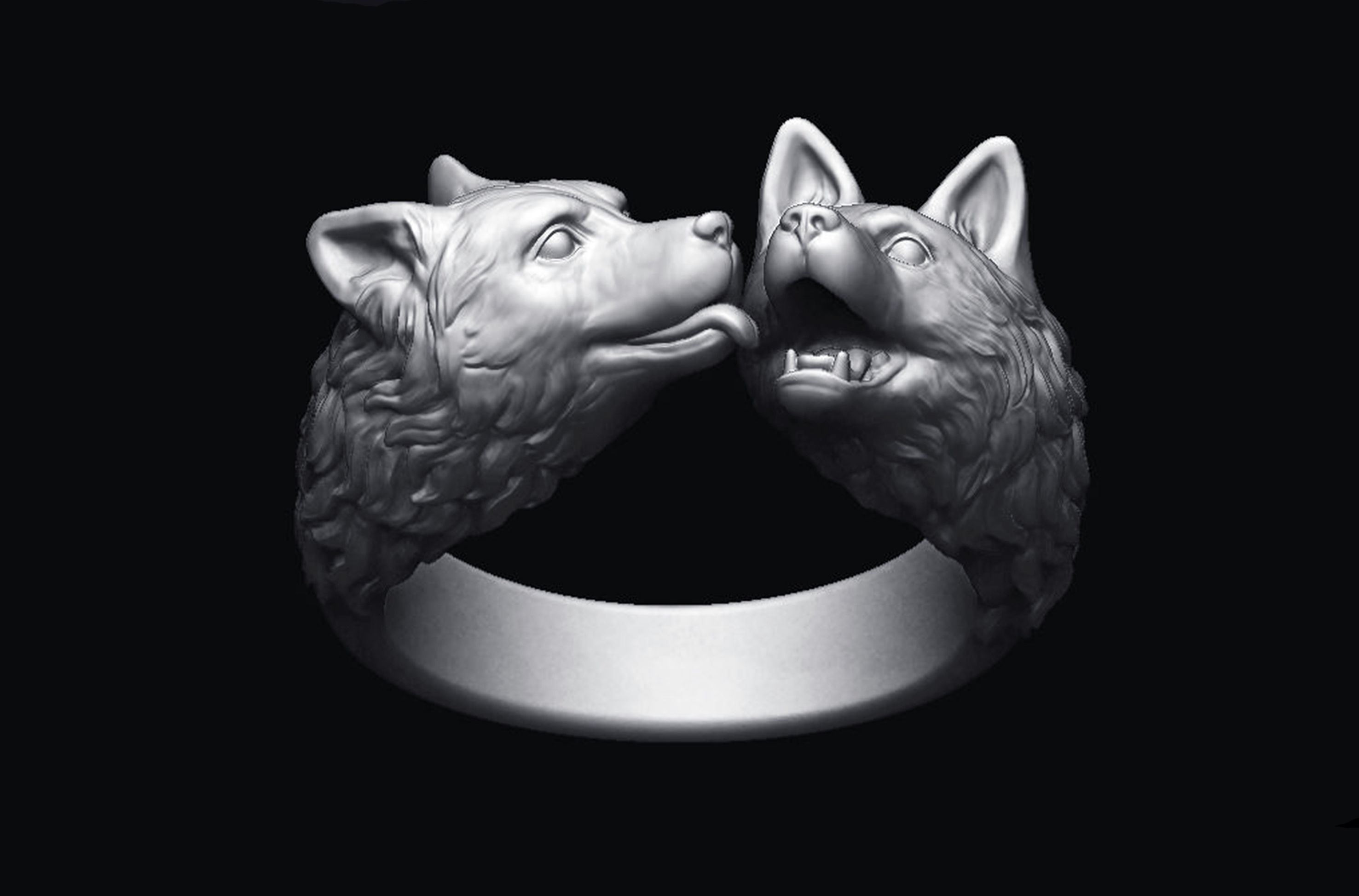 Kissing Dogs 3D print model_9