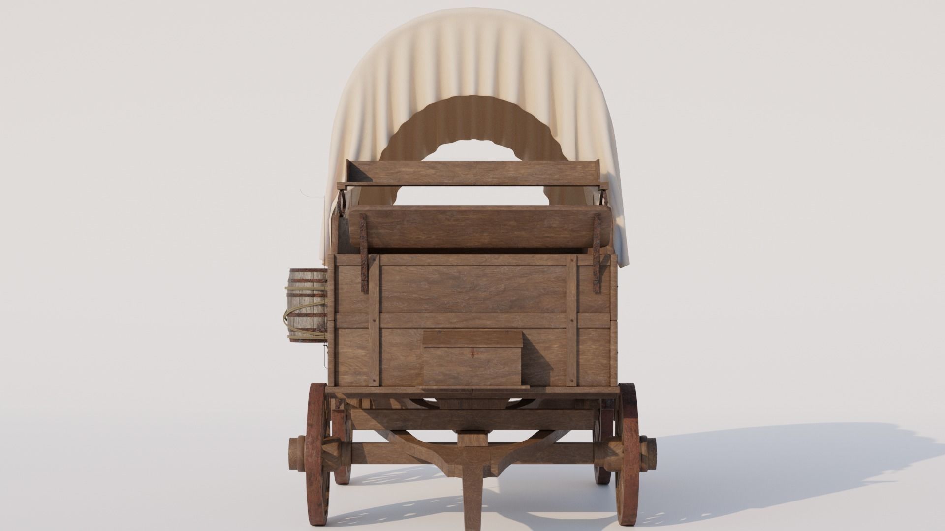 Covered Wagon 3D model_2