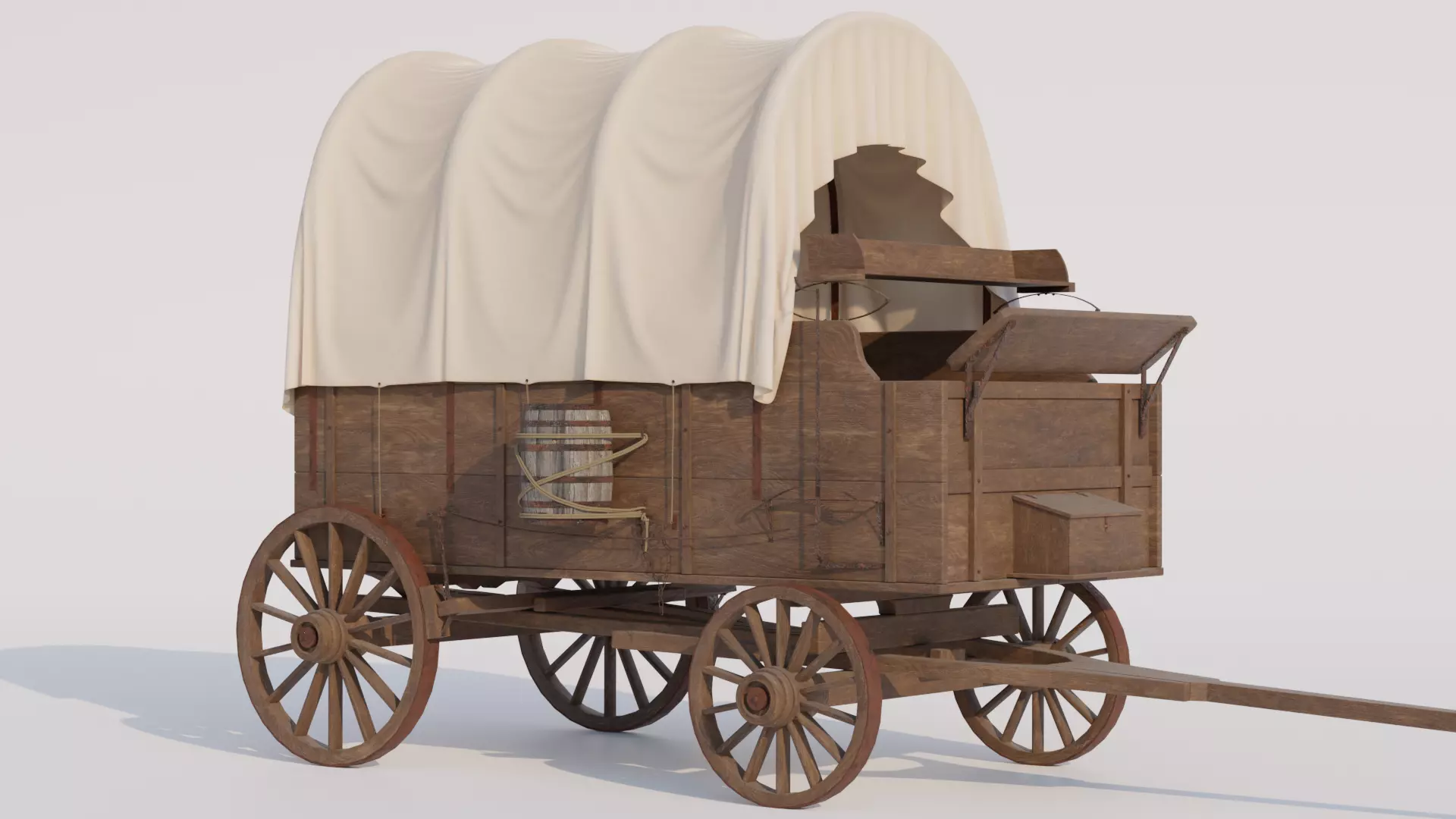 Covered Wagon 3D model_0