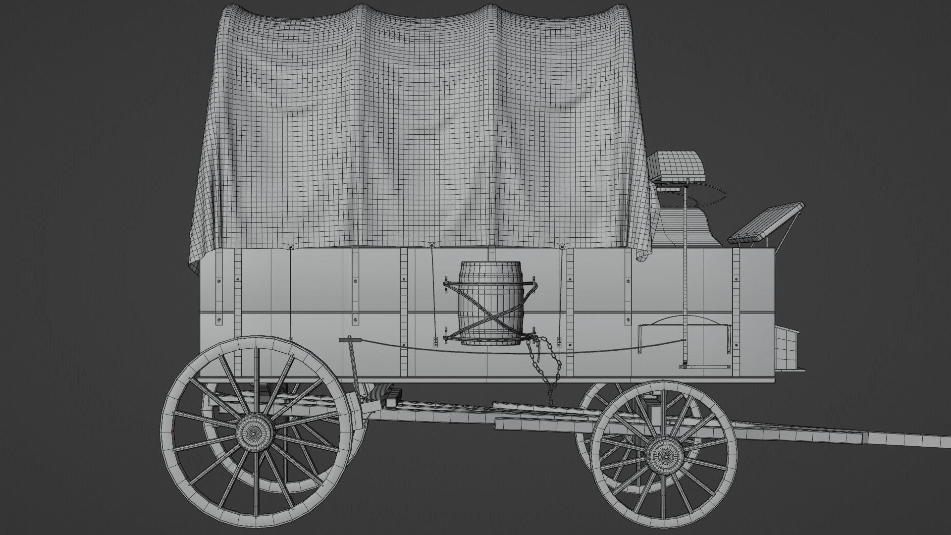 Covered Wagon 3D model_11