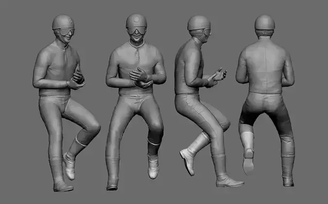 Walter Zeller motorcyclist 3D print model