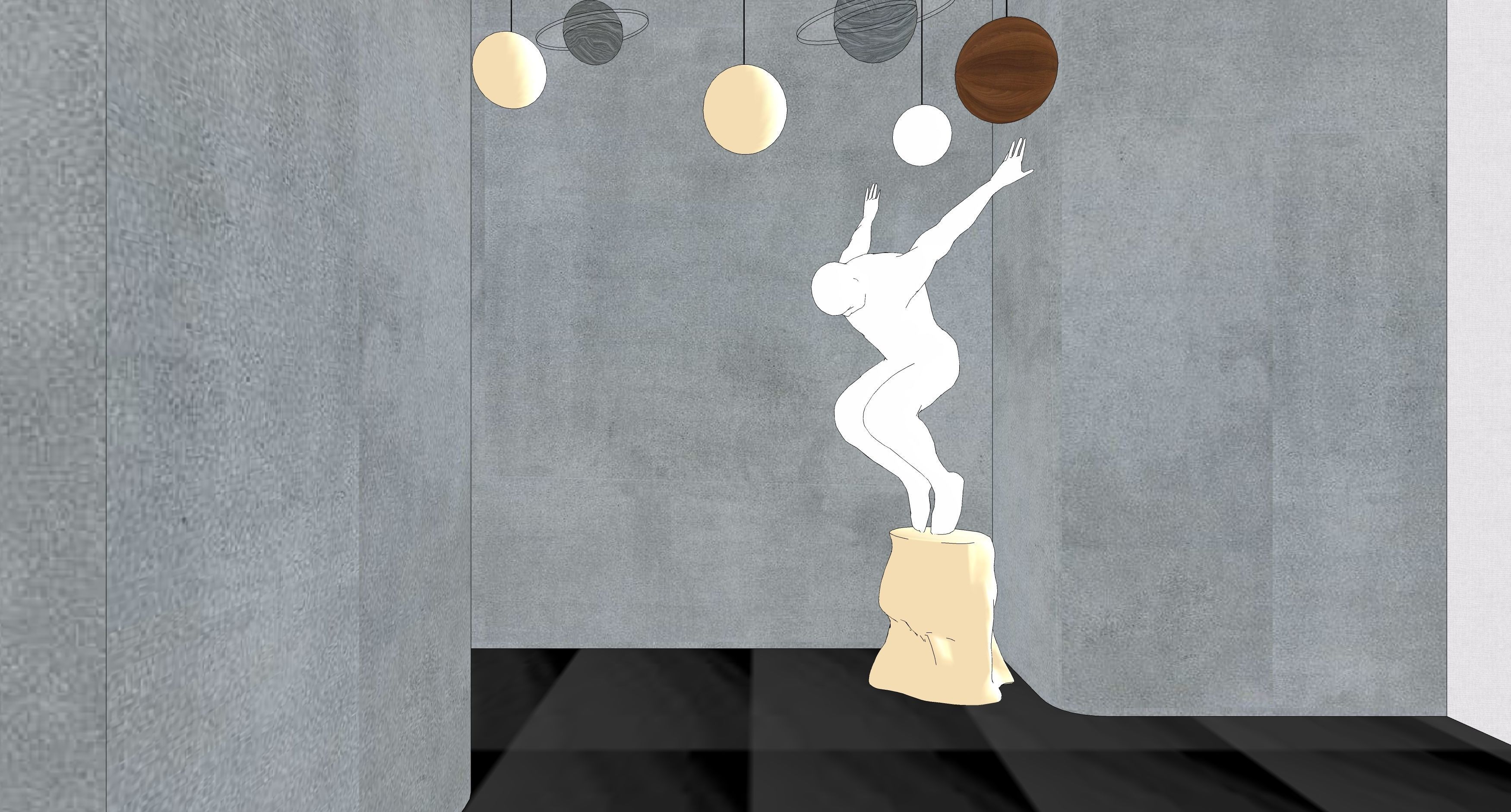 modern  abstract  male  figure  sculpture 3D model_1