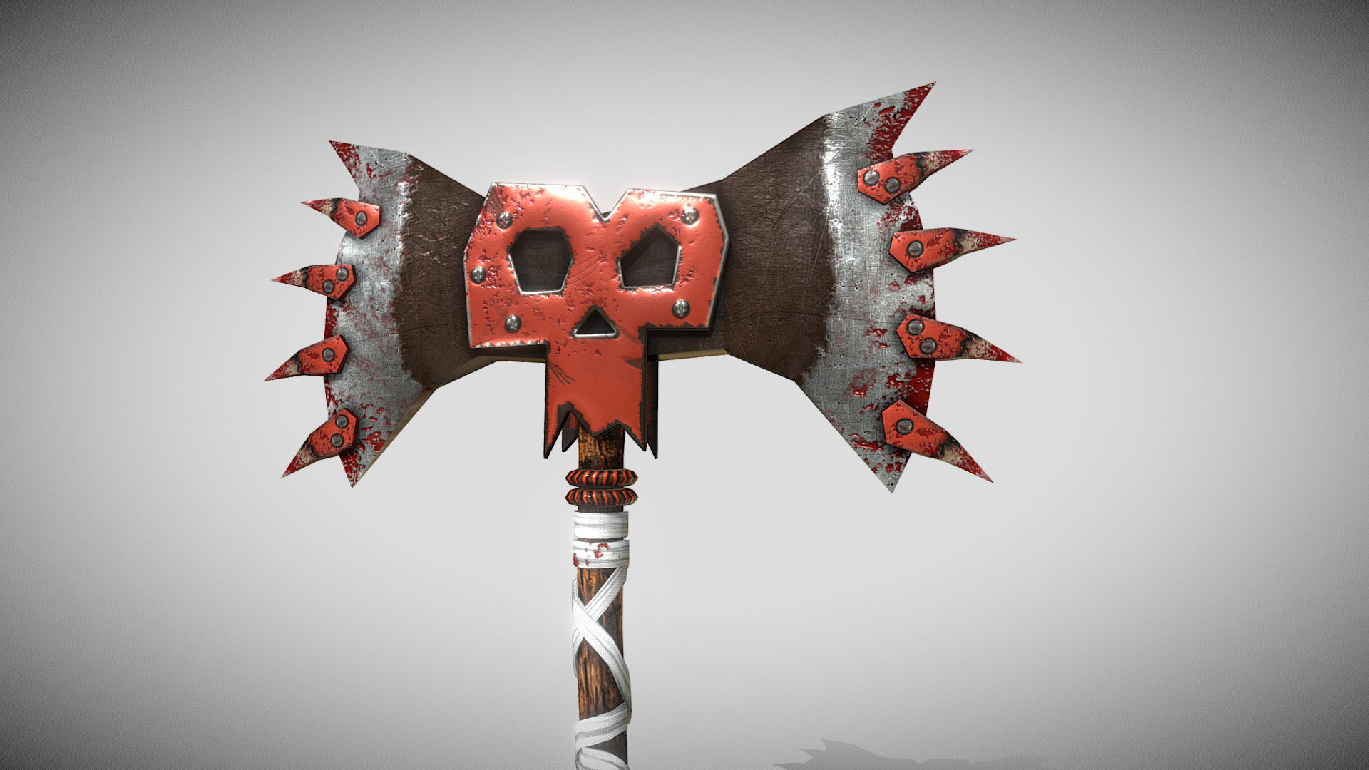 Medieval weapon Battle Stylized axe Low Poly ARVR Low-poly 3D model_2