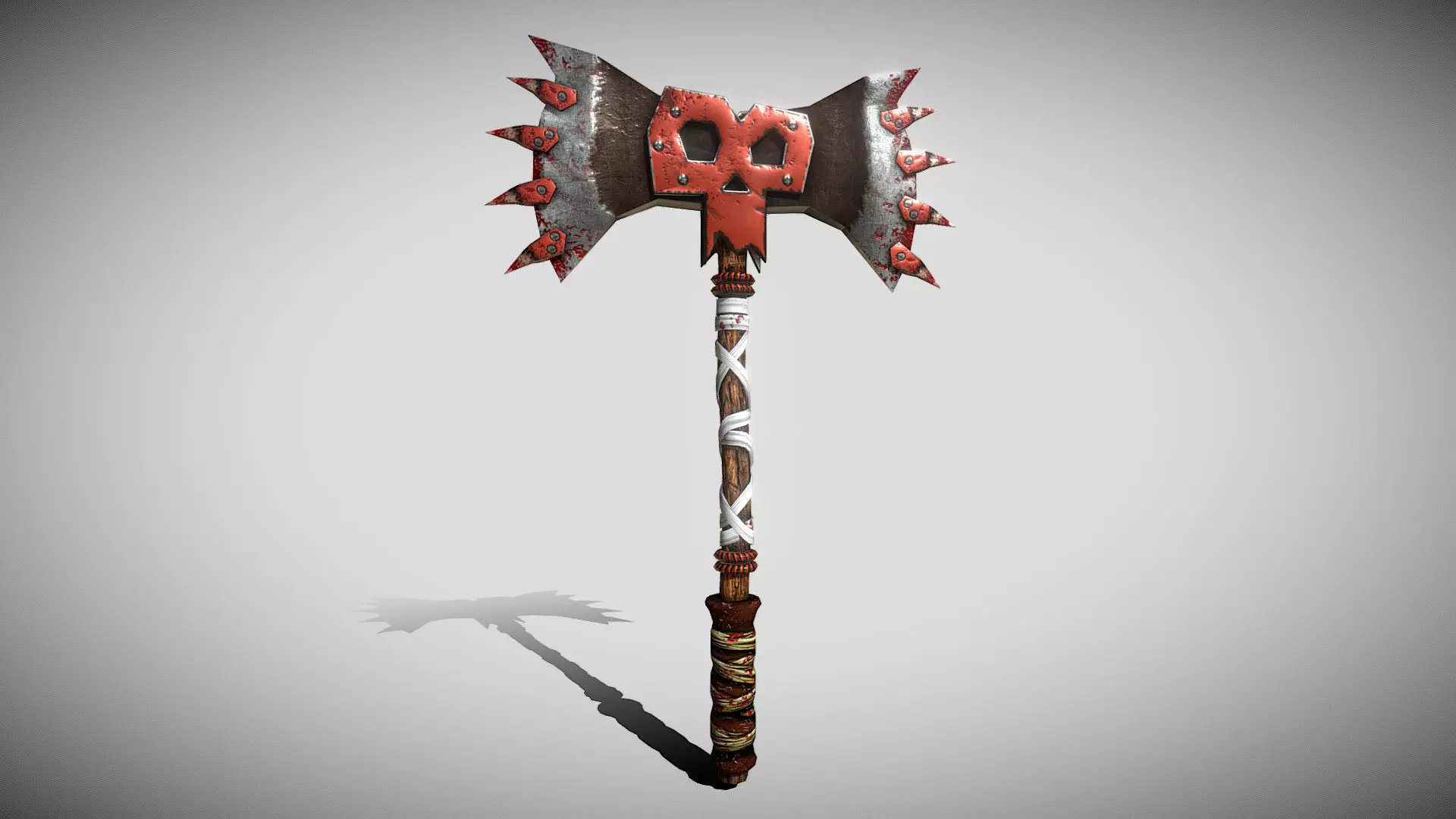 Medieval weapon Battle Stylized axe Low Poly ARVR Low-poly 3D model_0
