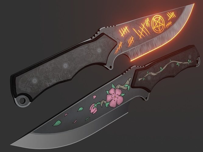 Stylized Knife Low-poly 3D model