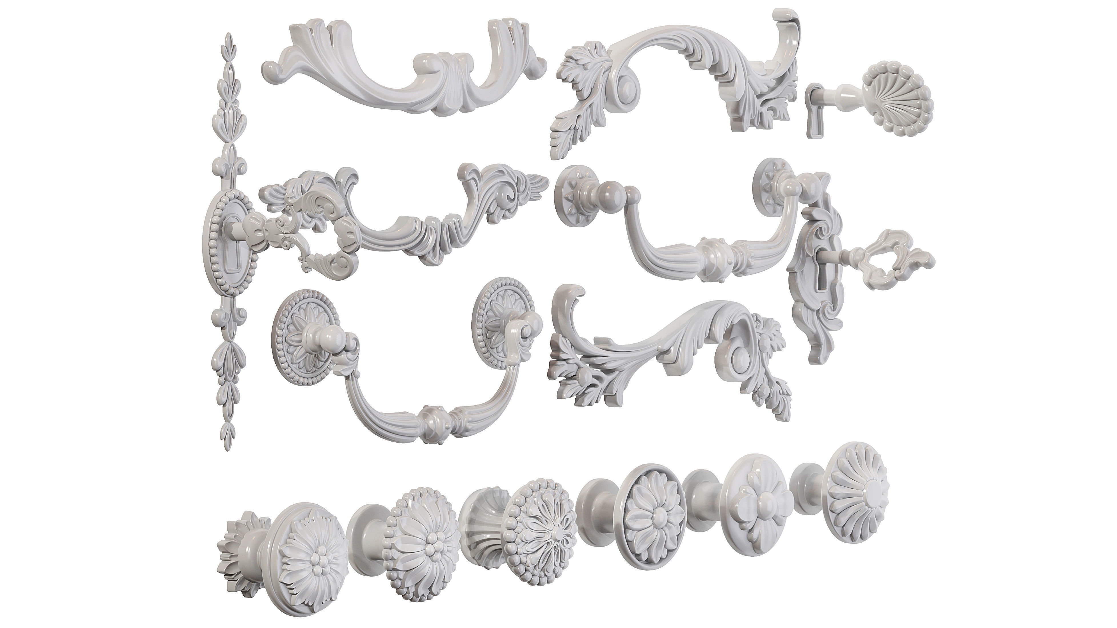 Classic furniture handles 01 3D model_4