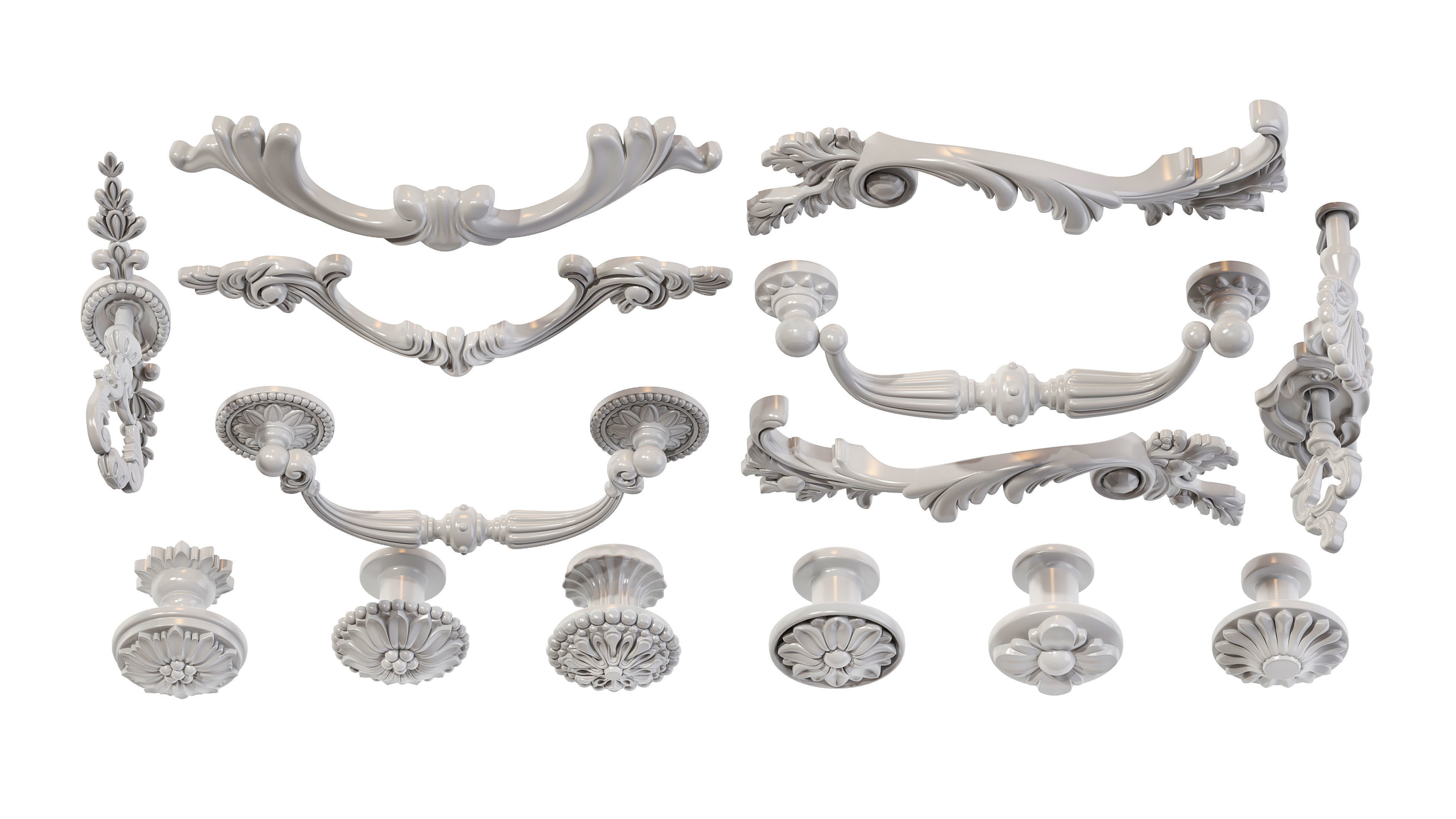 Classic furniture handles 01 3D model_5