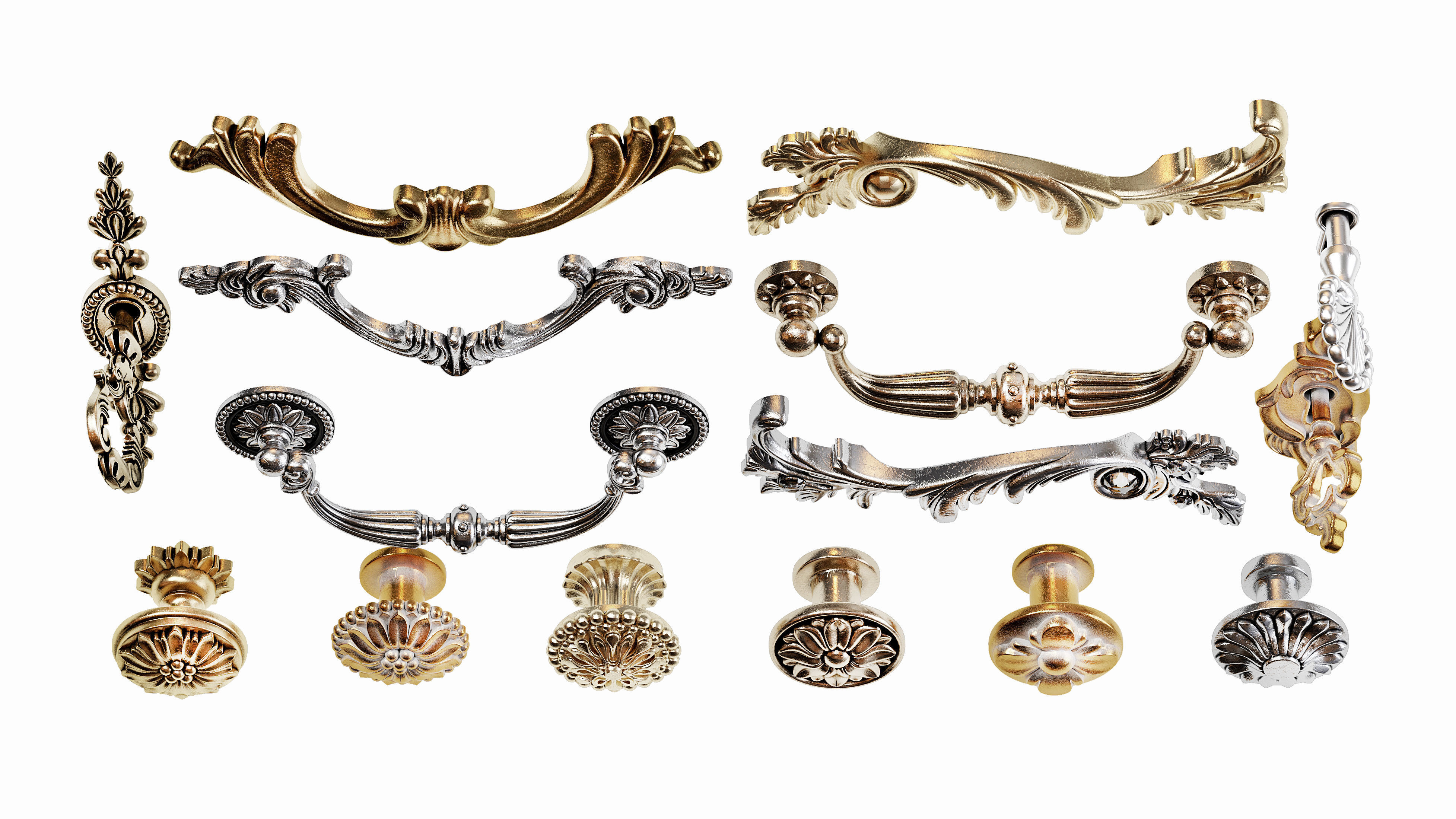 Classic furniture handles 01 3D model_2