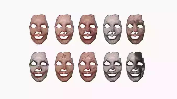 10 Human Skin Terror Masks A Collection - Character Costume 
