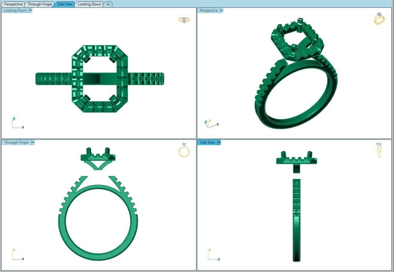 Ring144 emerald cut diamond engagement ring gold 3D print model_8
