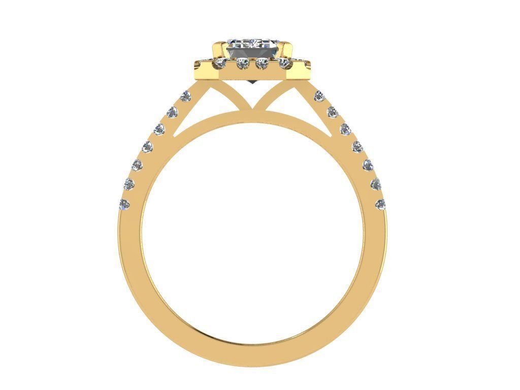 Ring144 emerald cut diamond engagement ring gold 3D print model_2
