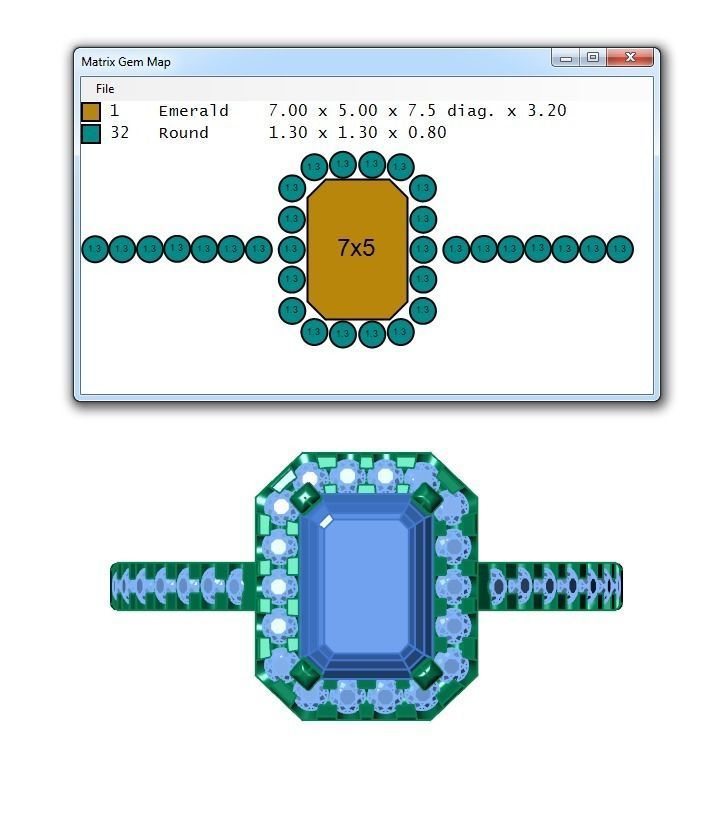 Ring144 emerald cut diamond engagement ring gold 3D print model_6